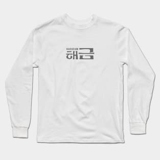 AgustD - Haeguem (front back printed grey) Long Sleeve T-Shirt